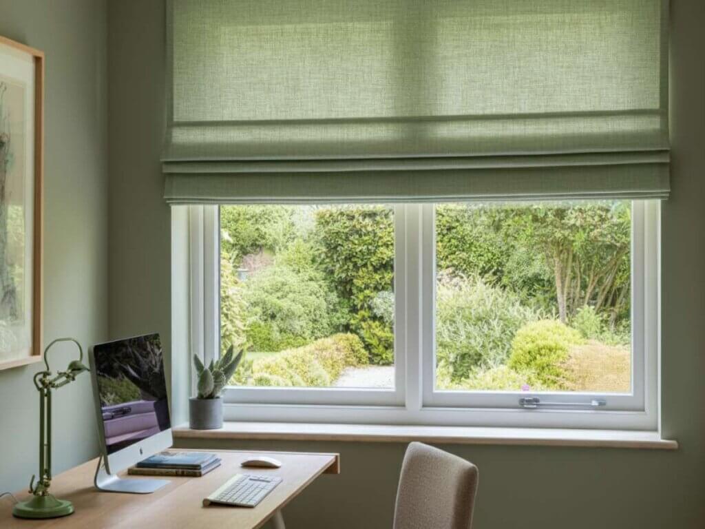 Roman Shades in an Office