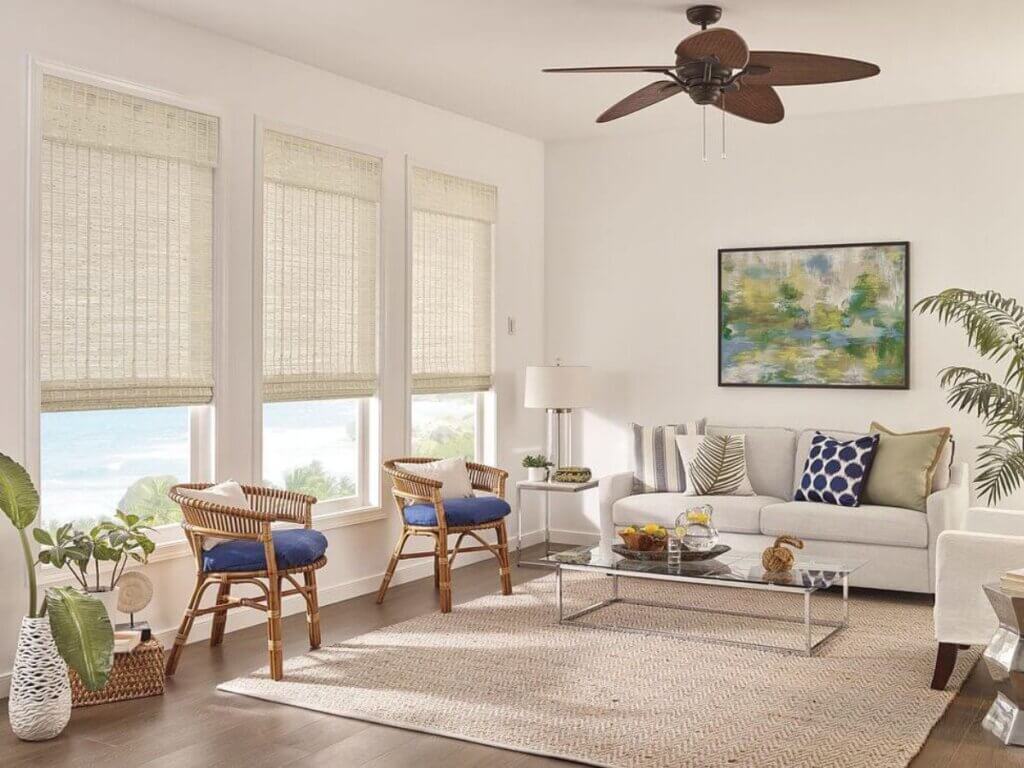 Cordless woven wood bring the organic texture and charm of nature into your home while offering the kind of performance you’d expect from a modern window treatment