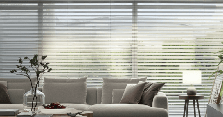 motorized blinds in a living room