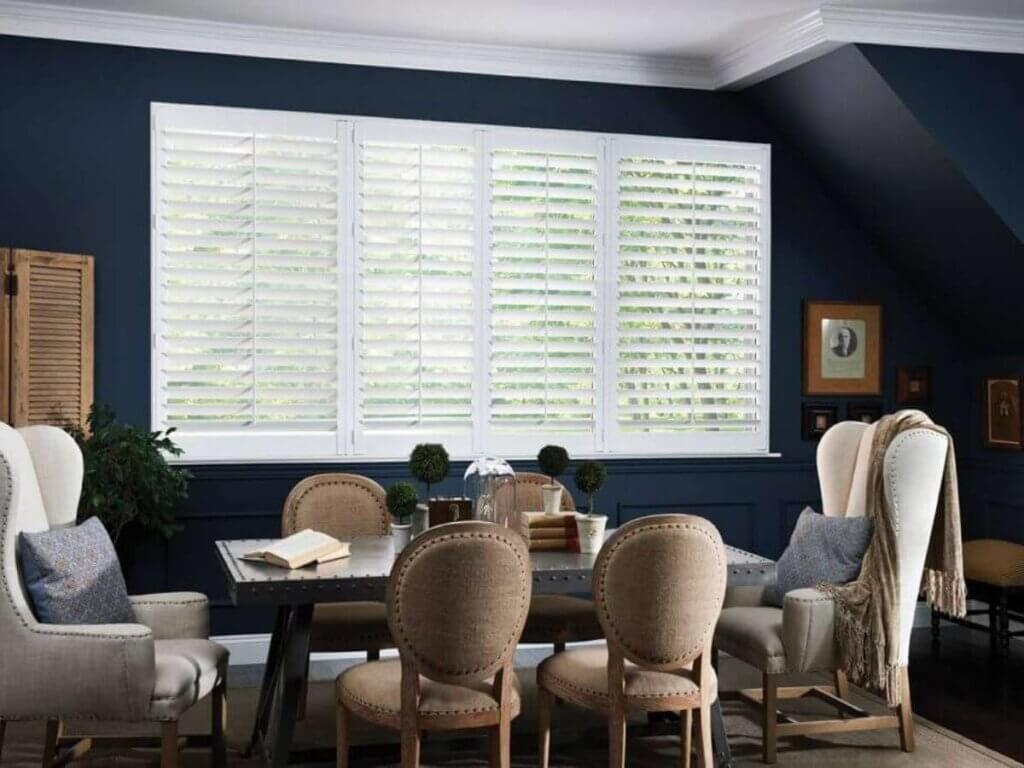 White shutters are a go-to for a reason. They brighten up a room, make spaces feel bigger, and work with any design style.