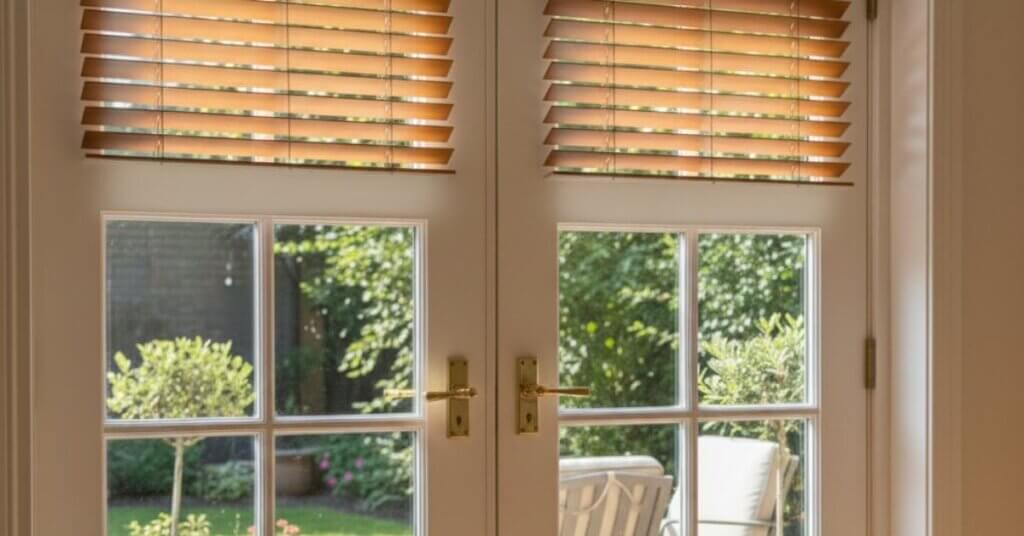 Wood Blinds on French Door