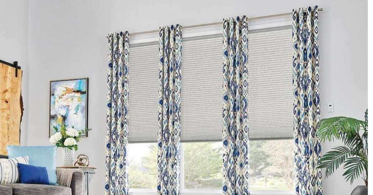 Graber Cellular Shades with drapes
