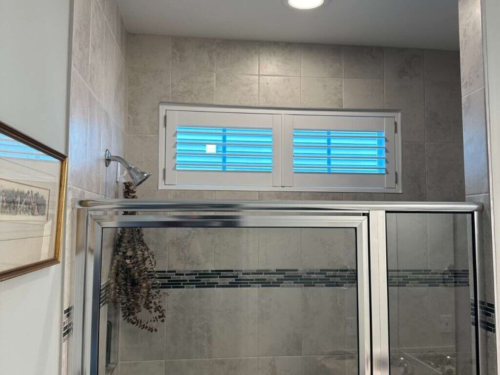 Norman Direct Mount Shutters in Shower Area