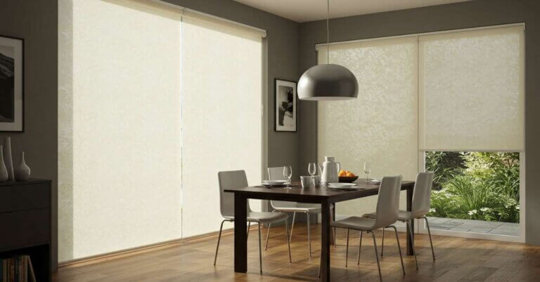 Shades in a dining room