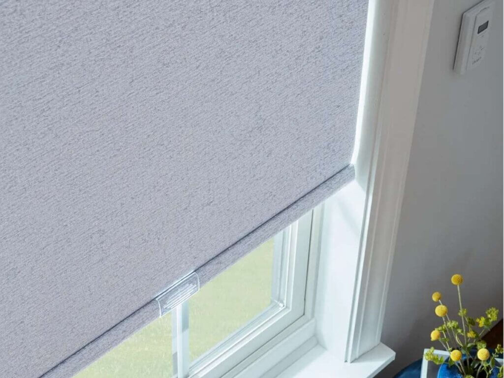 Graber Motorized Roller Shades Closeup with Remote