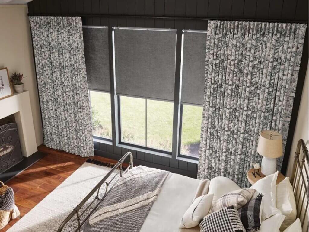 Graber Blackout Roller Shades with Drapes