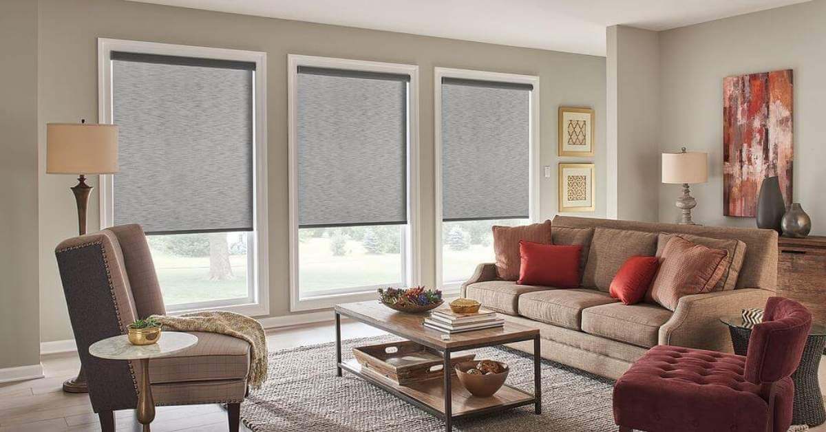 Graber Roller Shades in the living room