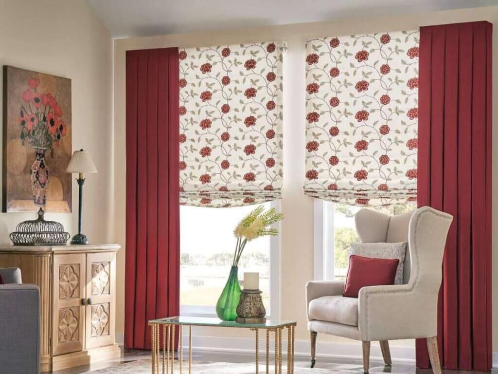 Graber Roman shades in living room