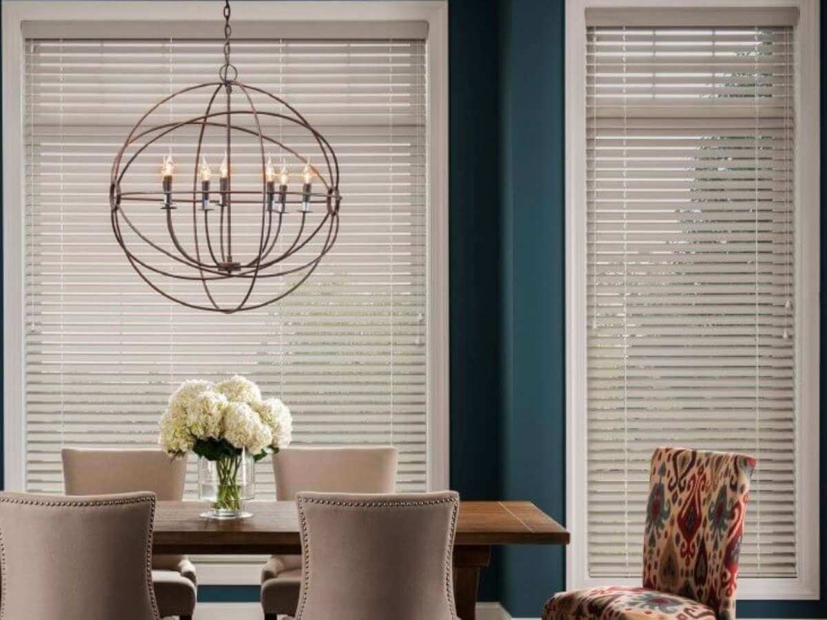 Blinds are window treatments featuring adjustable slats that tilt open or closed, allowing you to control light, privacy, and airflow.