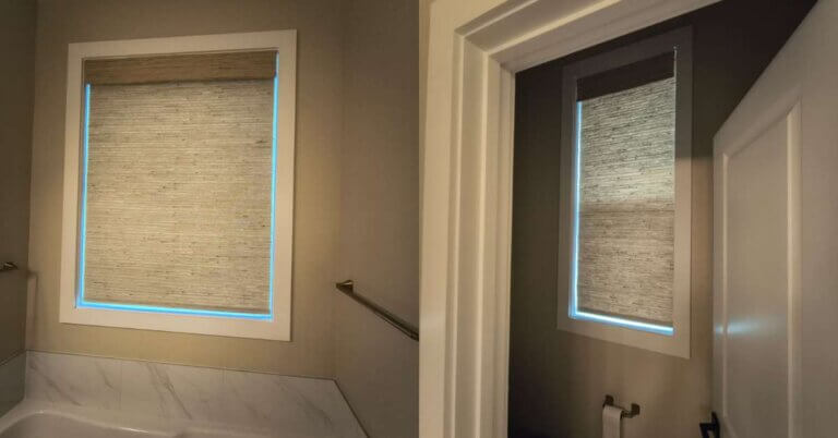 Custom Woven Wood Shades Installation in a Selbyville Bathroom
