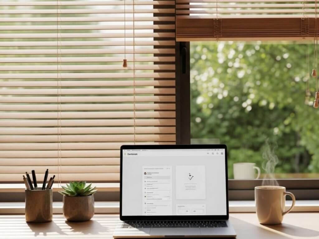 The right blinds promote a distraction-free zone, keeping your attention on tasks and improving overall WFH productivity.