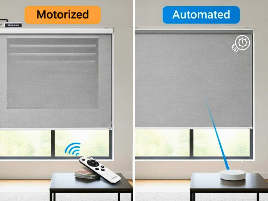 Motorized Window Treatments are ideal for Simplicity and Convenience, while Automated Window Treatments are perfect for High-Tech, Seamless Living