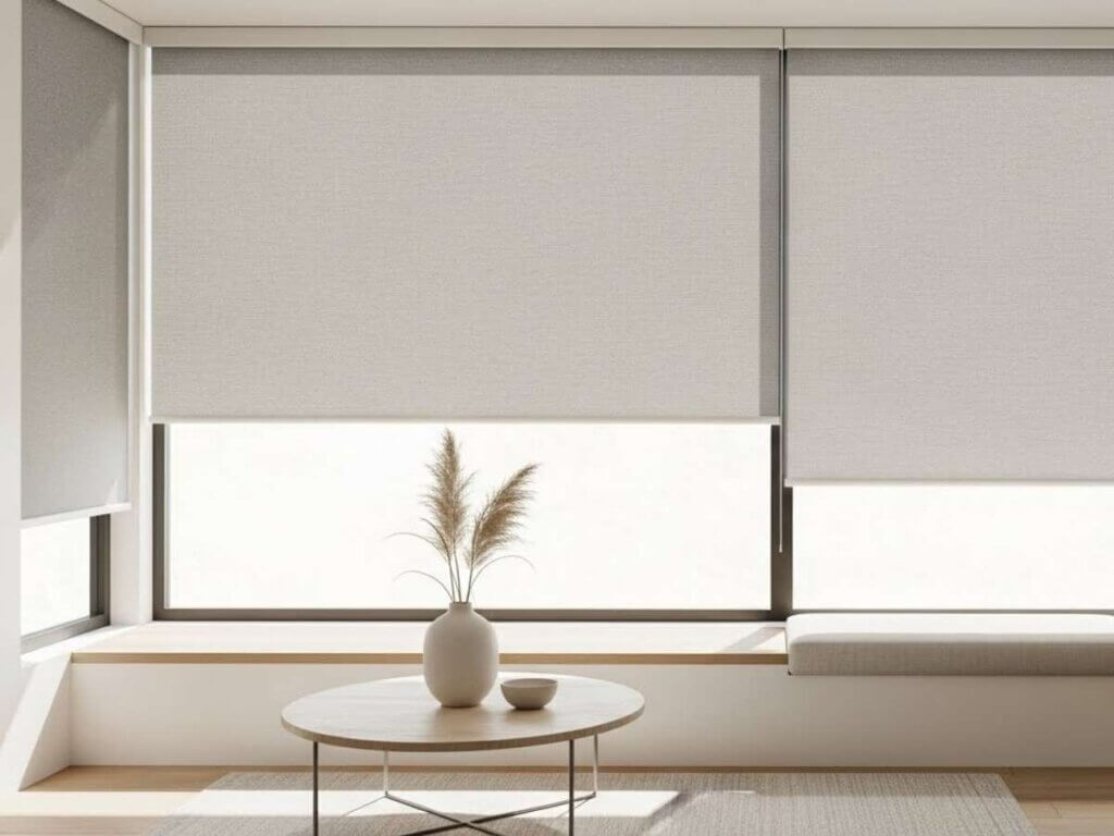Cordless roller shades offer uninterrupted fabric surfaces that enhance a room without drawing attention away from your design. Their low-profile look pairs seamlessly with neutral palettes and modern furnishings.