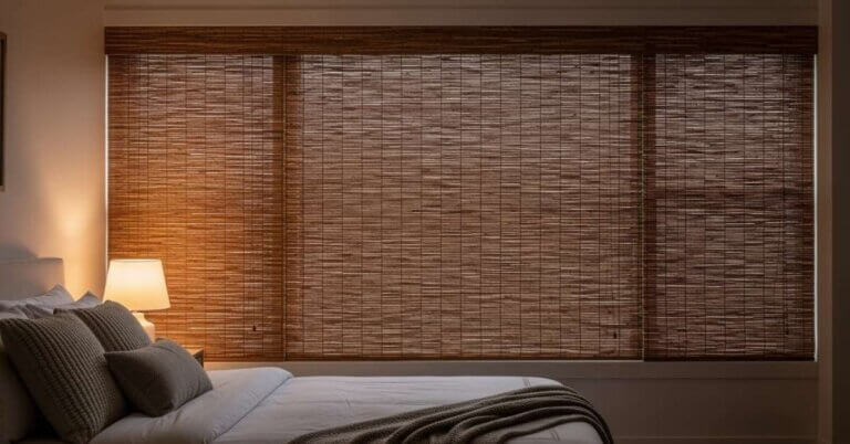 Blackout Woven Shades In A Bedroom