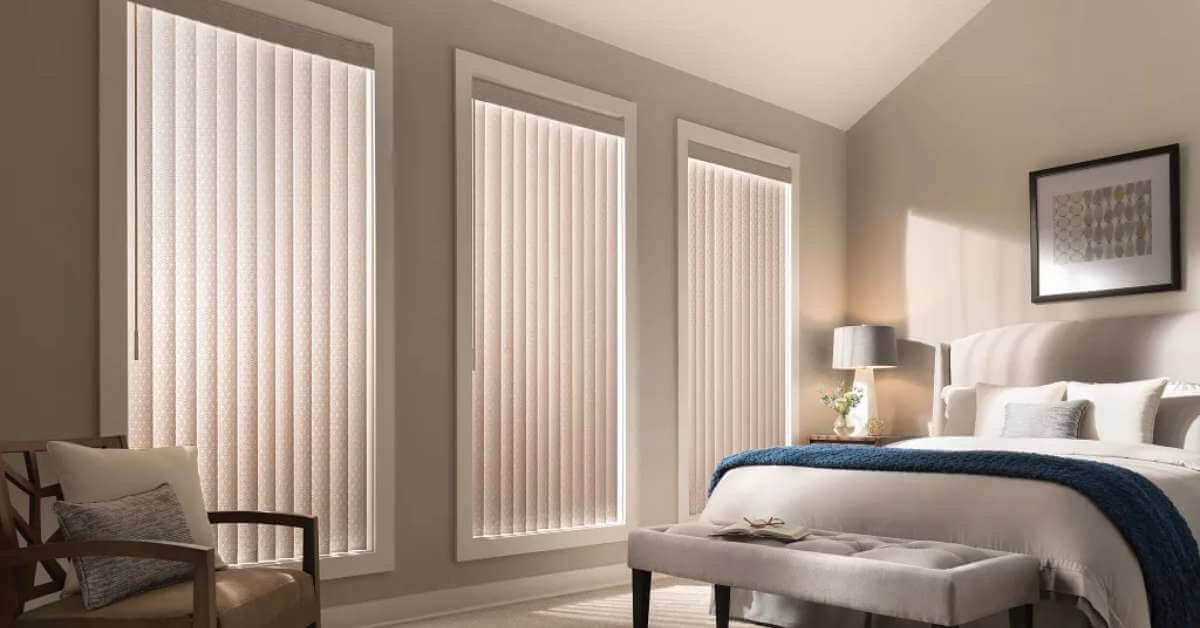 Graber Vertical Blinds in Bedroom Windows