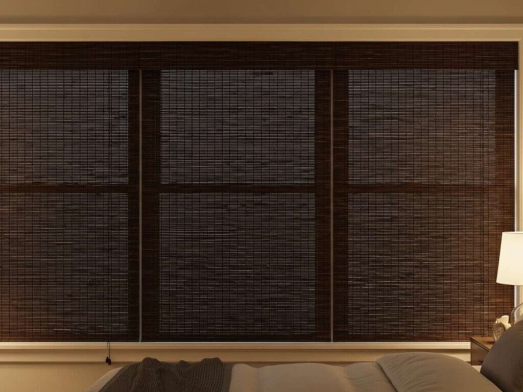 Woven Wood Shades In A Bedroom
