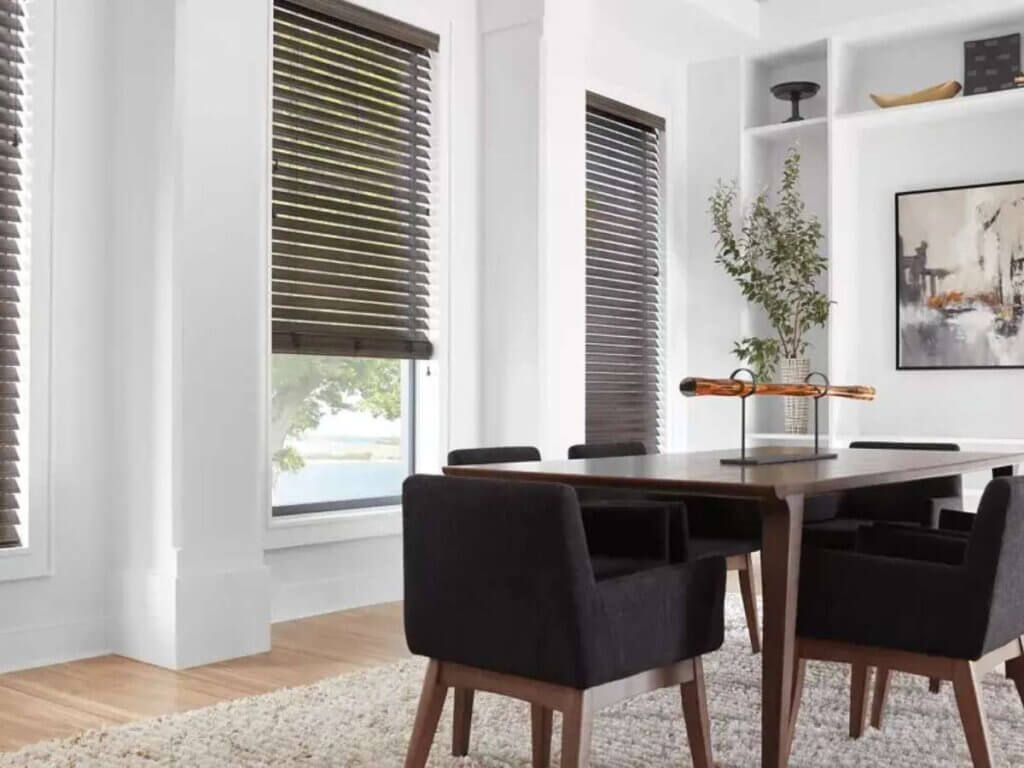 Hunter Douglas Blinds In A Dining Room