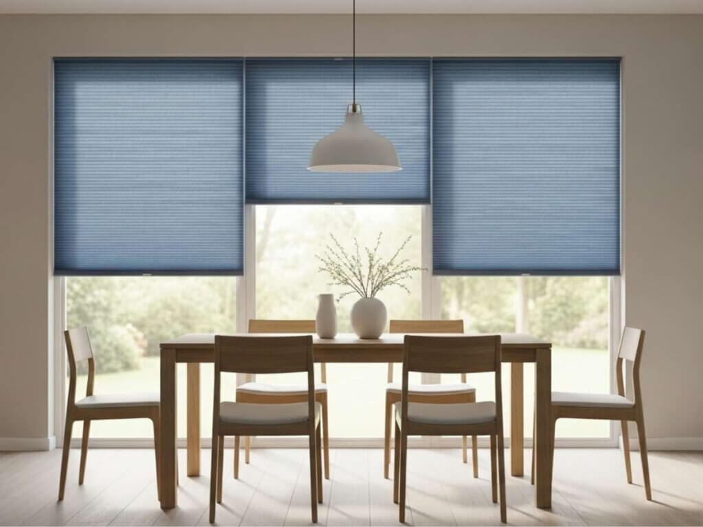 Dusty Blue Honeycomb Shades
