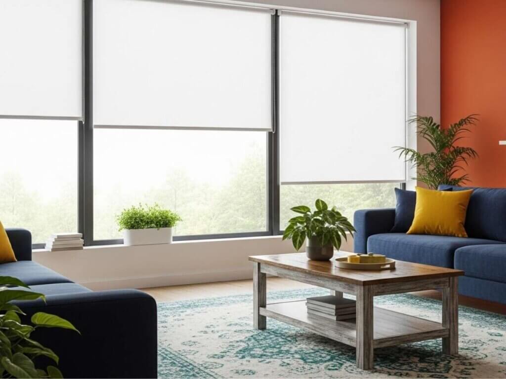White Linen Color Roller Shades