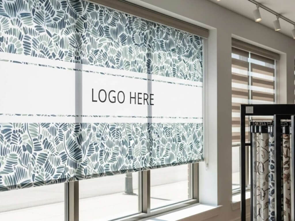 sample of custom printed roller shades