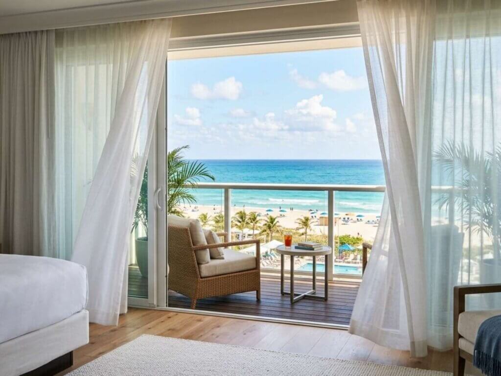 Beach Hotel with Sheer Drapes Hospitality