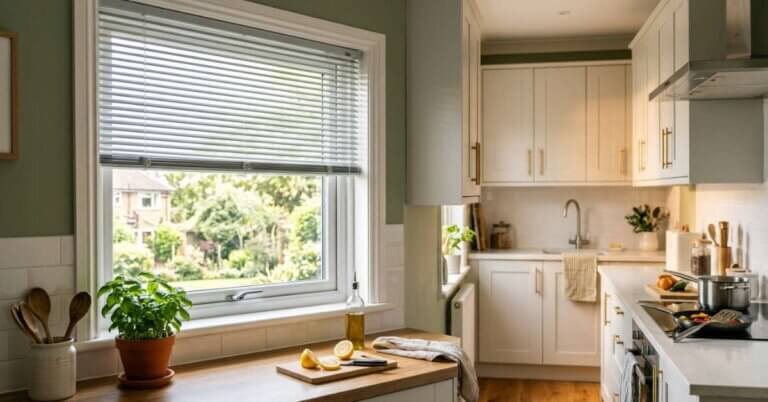 Cordless Aluminum Blinds In A Home