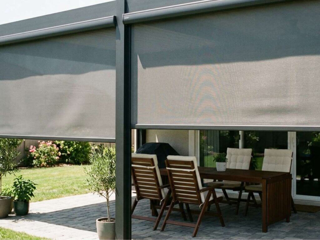 Motorized patio shades