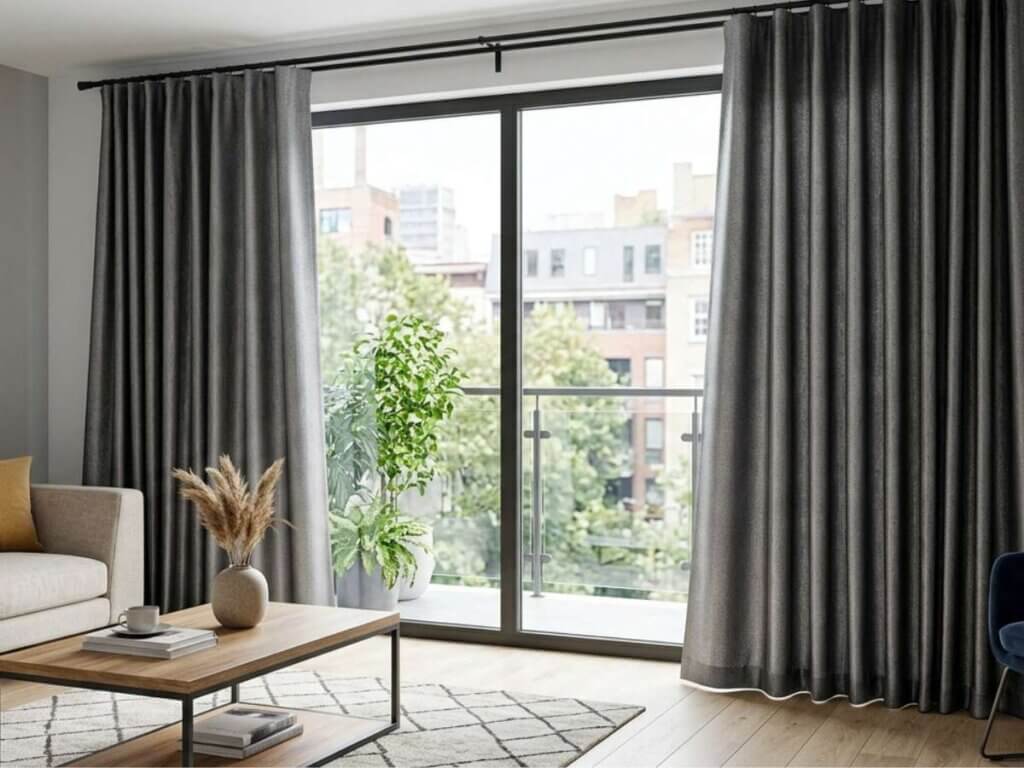 This is a picture of a drapery with polyester fabric