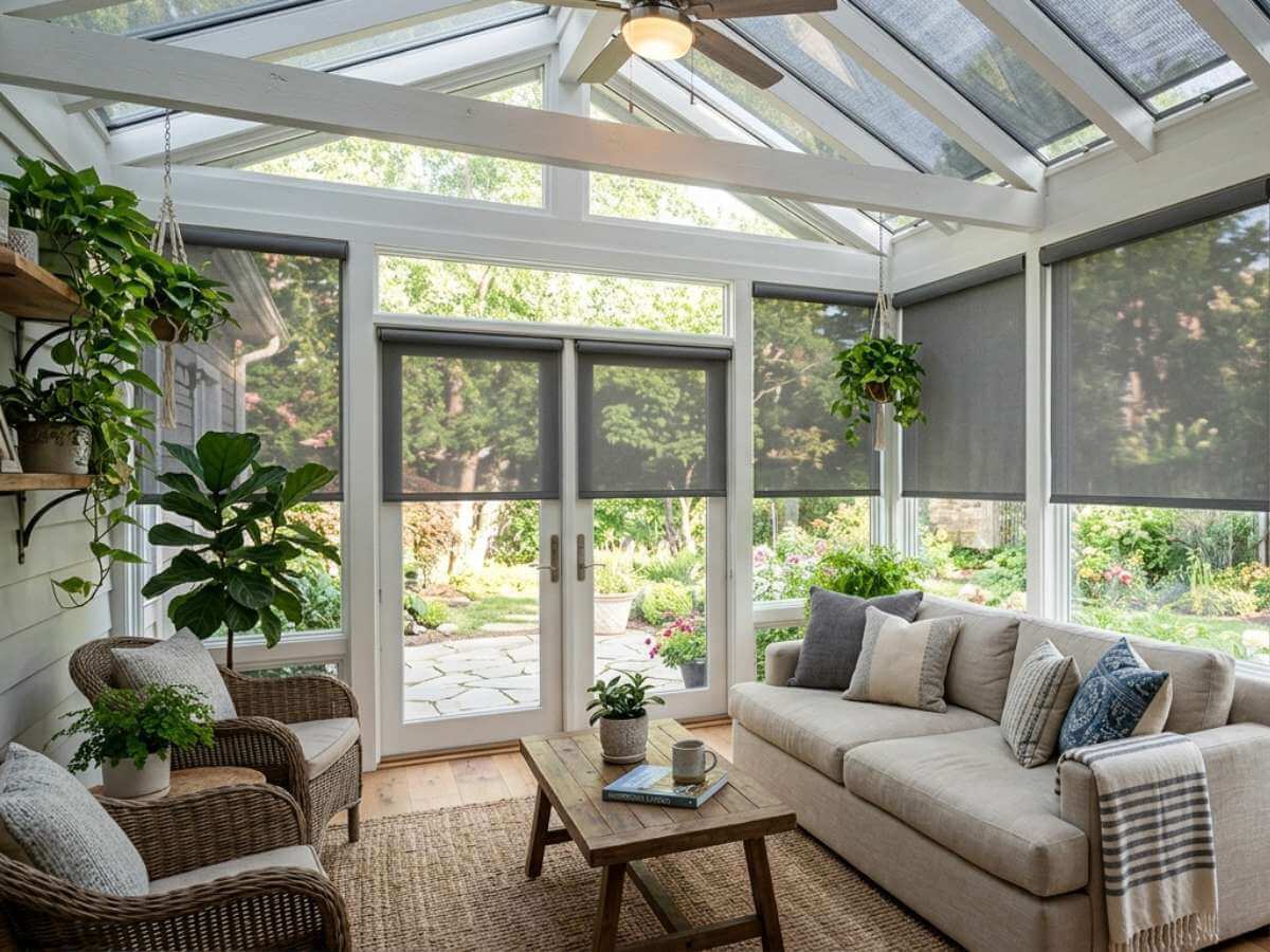 Sun Room Gray Solar Shades
