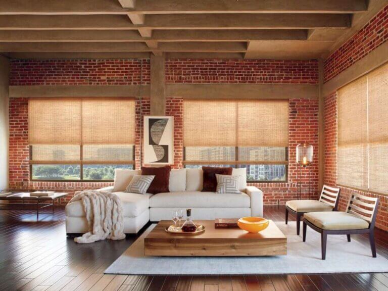 Woven Wood Shades with Privacy Liners Rustic (1)