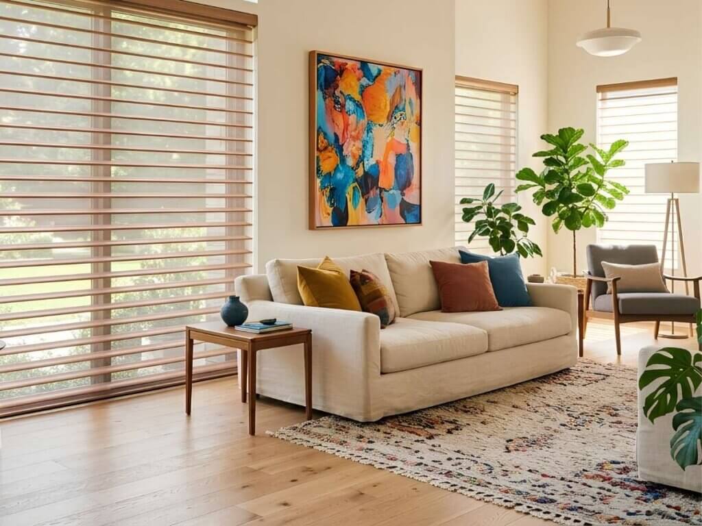 Sheer Shades Living Room